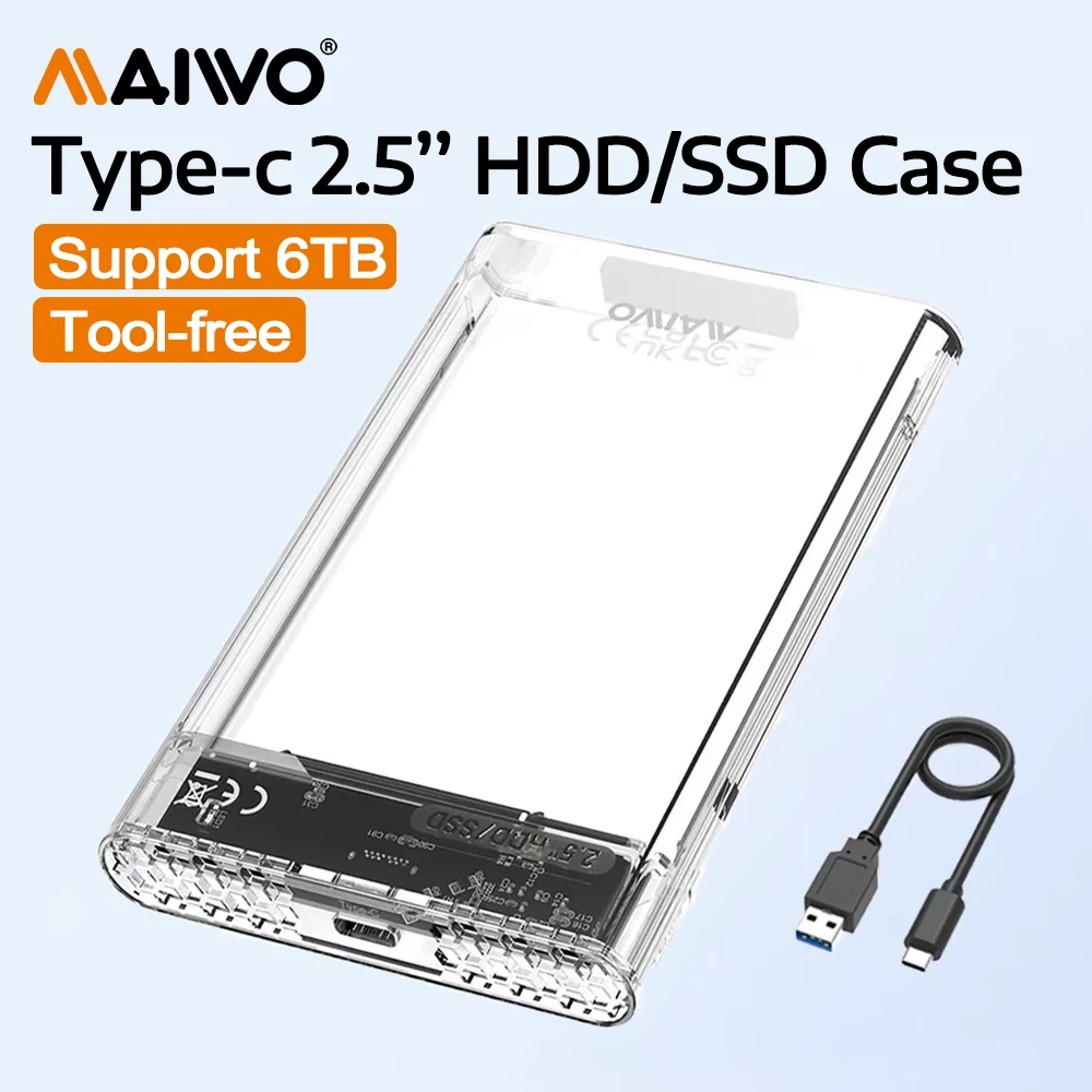 gabinete-maiwo-25''-sata-para-ssd-hdd-de-7mm-e-95mm-case-externo-para-disco-rigido-com-adaptador-de-armazenamento-usb-c-30-para-sata-suporta-capacidade-de-6tb