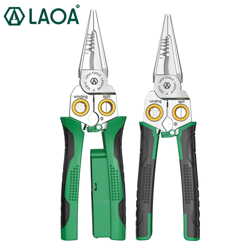 LAOA Stainless Steel Electrician Pliers Wire Stripper Peeling Wire Cutter Cable Cutter Pointed Nose Pliers