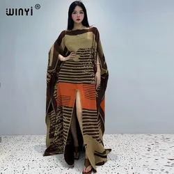 WINYI 2023 print Comfort Warm fashion kaftan Holiday dress Elegant Africa Women Boho party winter kaftan for women long dress