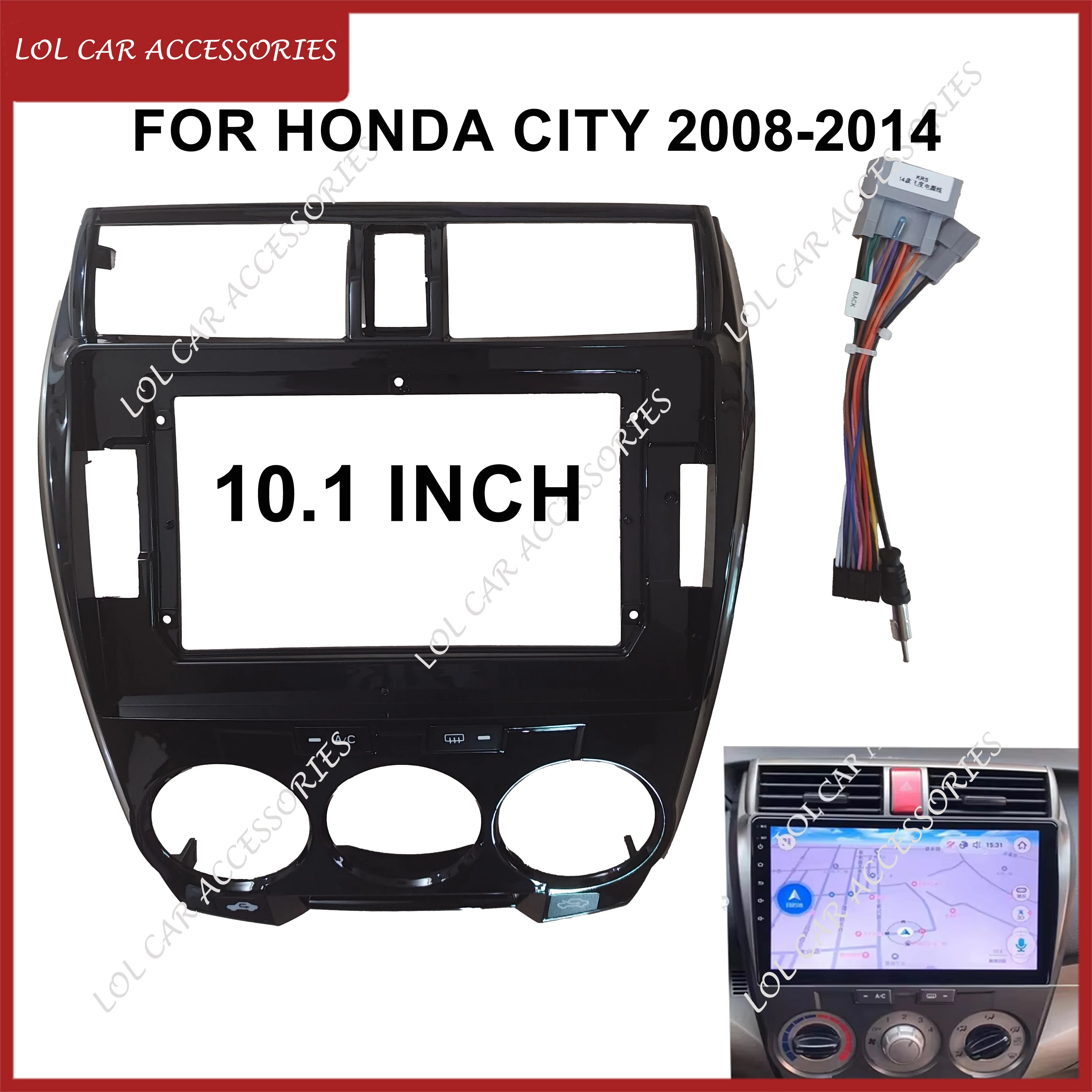 

10.1 Inch For Honda City 2008-2014 Car Radio Android Stereo MP5 GPS Player 2 Din Head Unit Manual Casing Frame Fascia Dash Cover