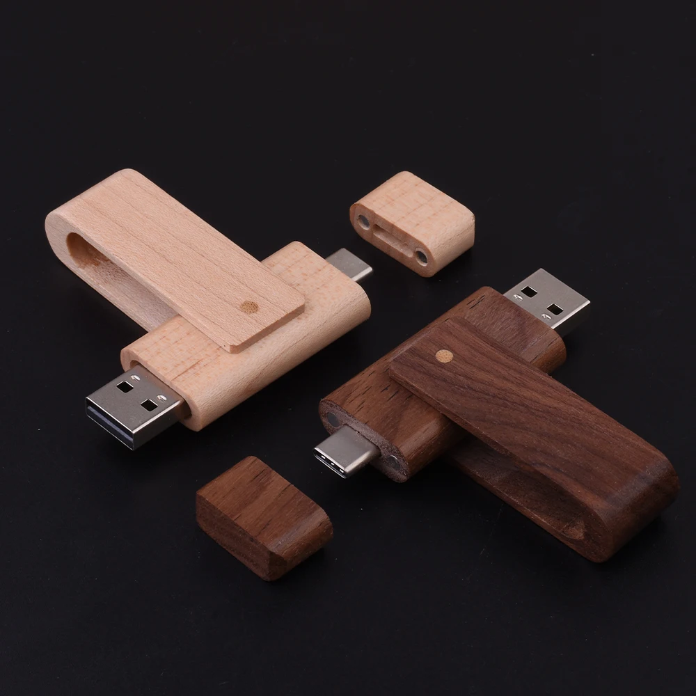 Pen Drive de madera, memoria externa para teléfono inteligente, MacBook, tableta, 64GB, OTG, 128GB, tipo C, USB 2,0, 32GB