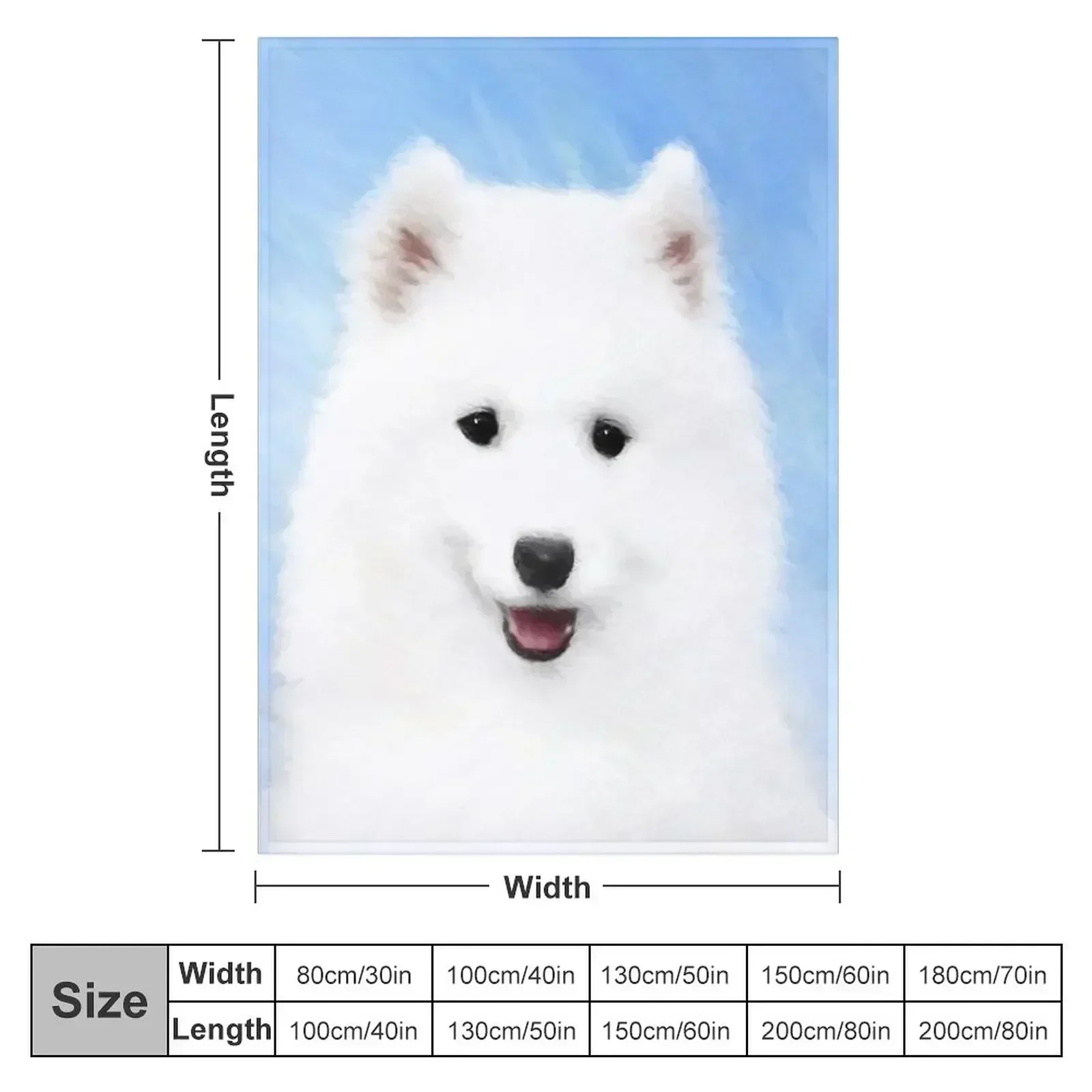 Samoyed Puppy Throw Blanket couch cozy soft plush fuzzy picnic outdoor blanket