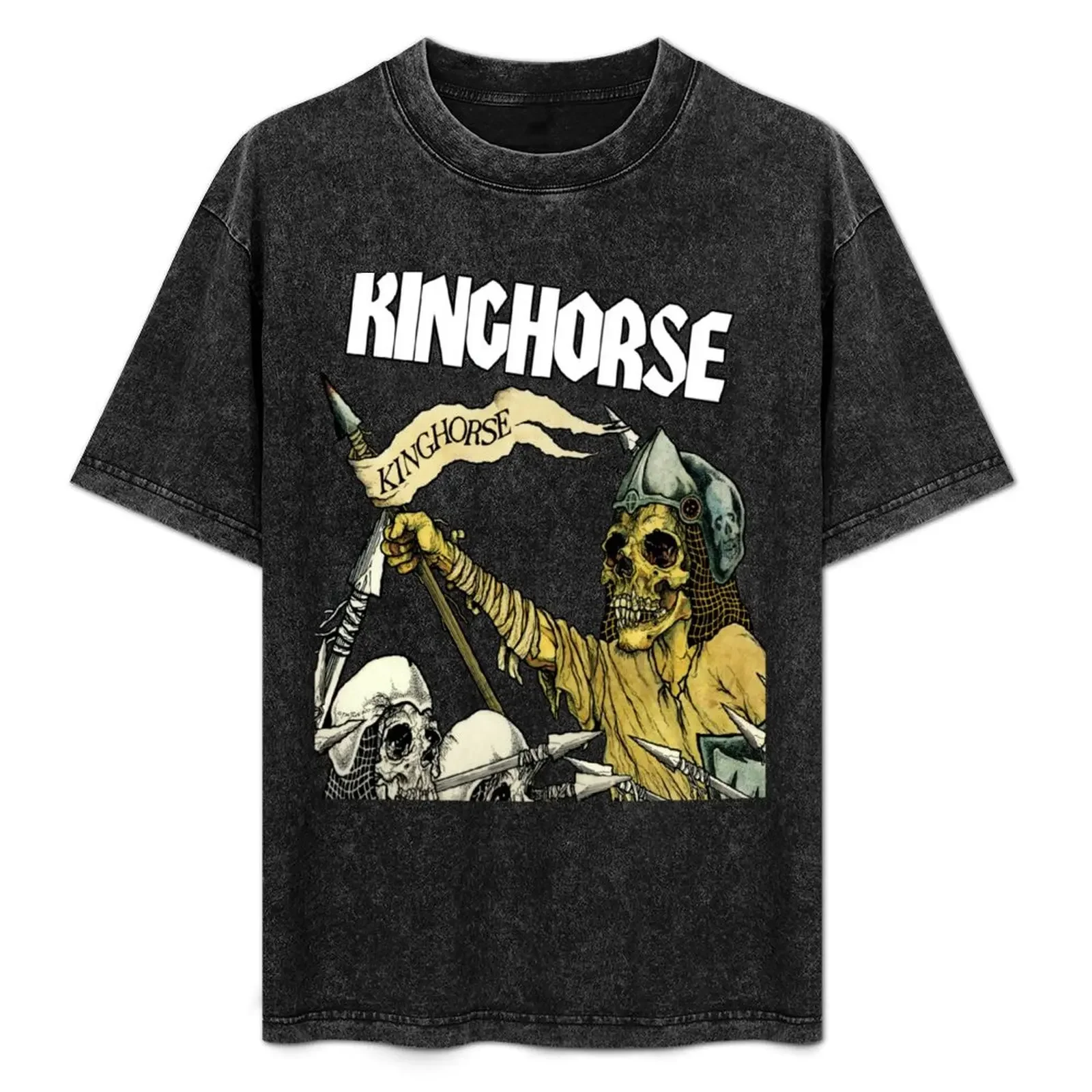 

Pushead Kinghorse T-Shirt Casual Pattern Print Tee Shirt