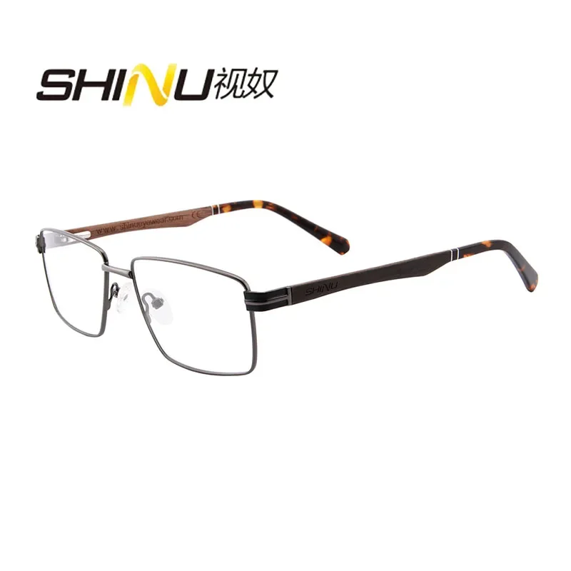 

SHINU brand Men’s polarized prescription sunglasses square frame wood eyeglasses for men glasses as buyer prescription custom