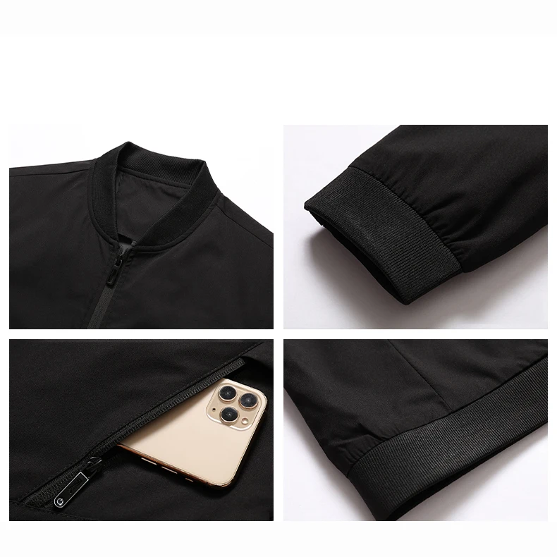 حجم كبير الرجال سترة سوداء معطف الخريف الشتاء سترة طويلة الأكمام 5XL 6XL 7XL 8XL ملابس خارجية فضفاضة غير رسمية كبيرة الحجم الرجال الملابس #5