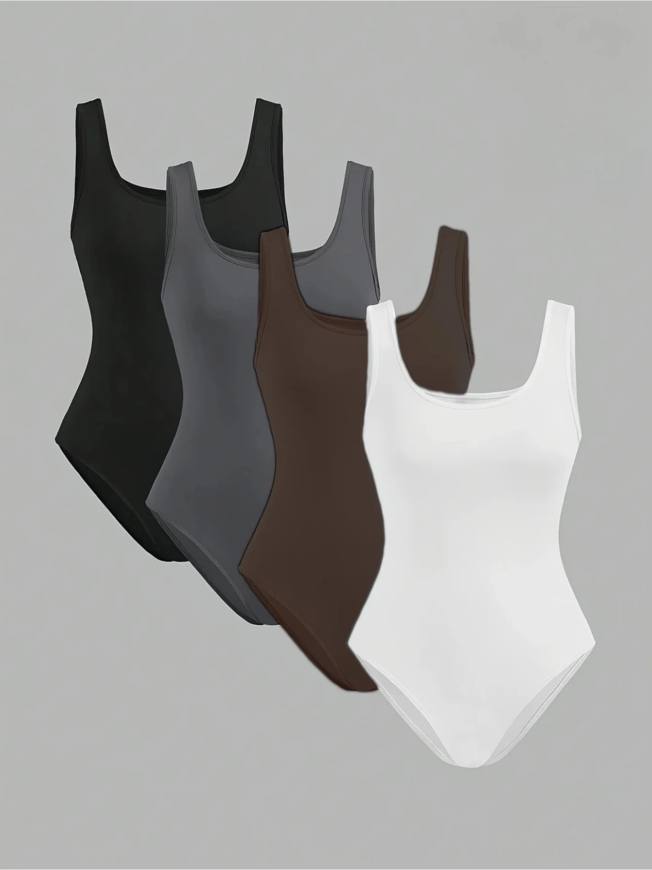 

Solid color tight-fitting four-piece set