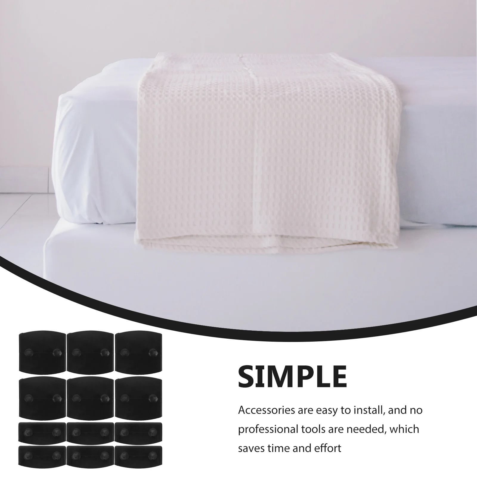 

36pcs Frame Brackets Heavy Duty Plastic Bed Rail Fasteners Easy Install Wood Holders Hardware Support Furniture Accessories