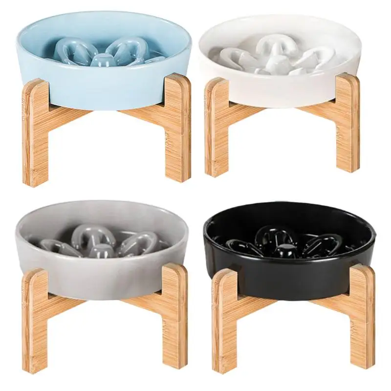 Cat Dog Bowl   Raised Non Slip Puppy Base Cat Food Drinking  Food Drinking Water Feeder Water Feeder Tilt Safeguard Neck Pet