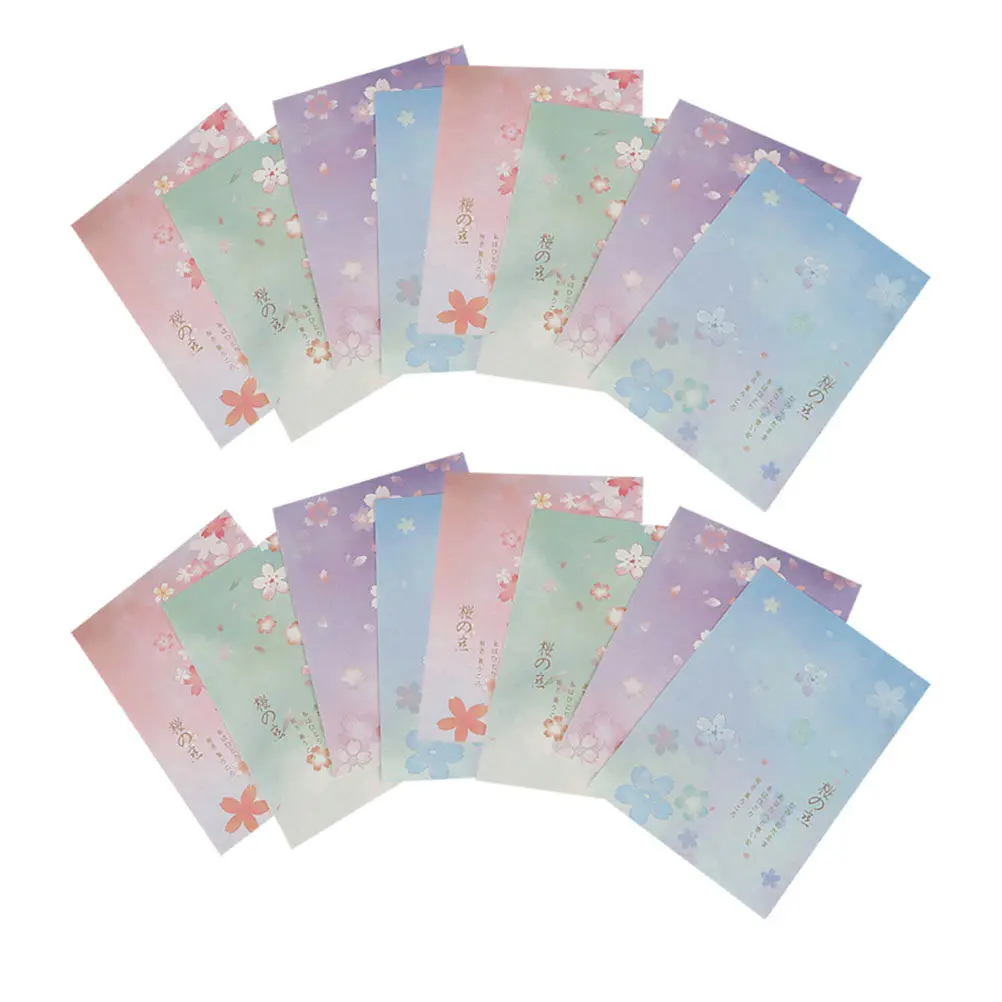 5Set Letter Stationery Set Beautiful Flower Pattern Paper Japanese Writing Expressing Emotions Thank You