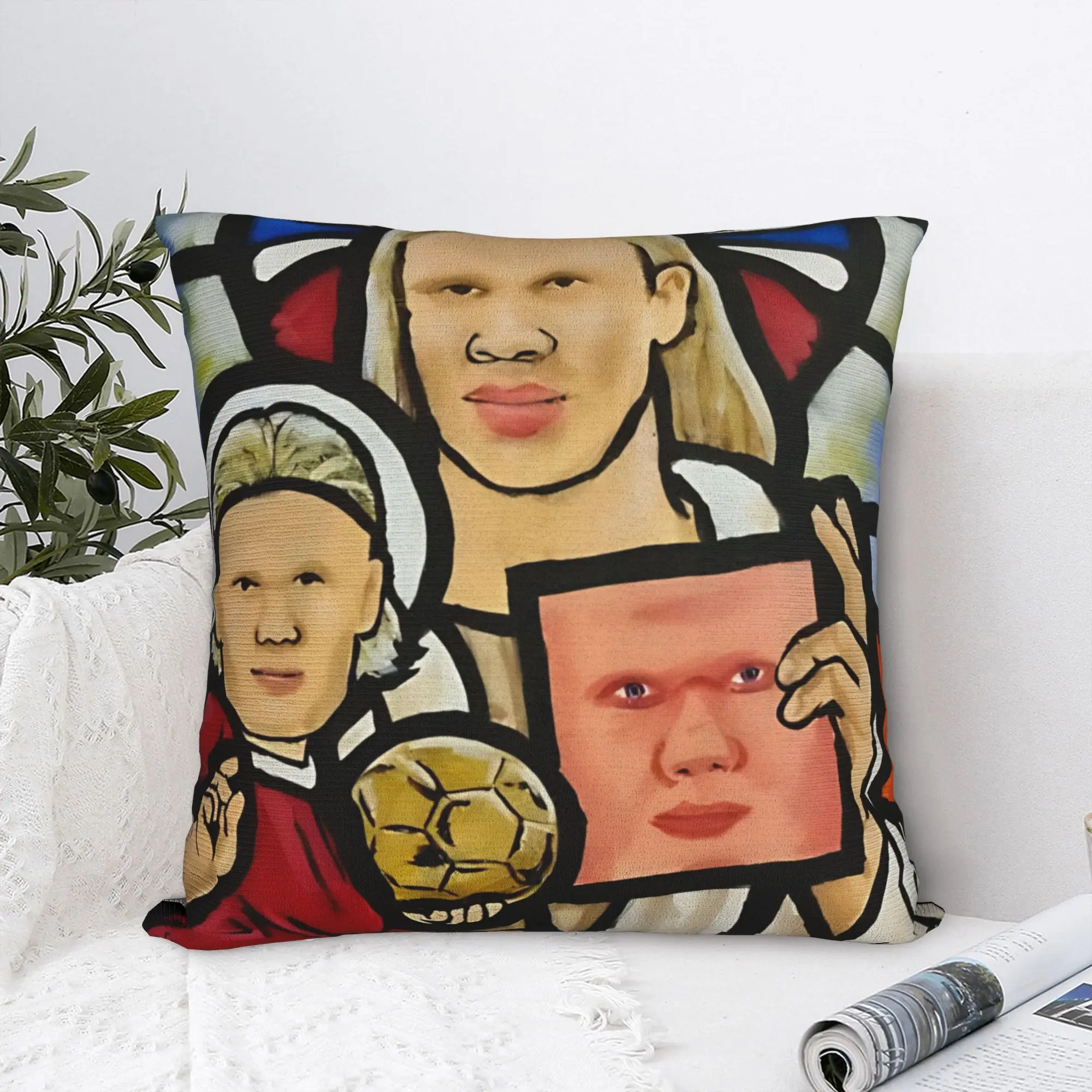 Haaland Football Number 9 FanArt Pillow Cover  Comfy Cushion Cover Novelty Pillow Case For Sofa Bedroom Home Decor