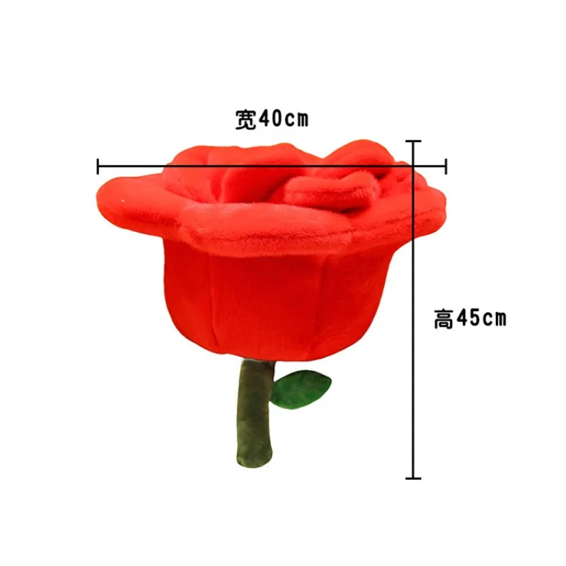 

New Creative Plush Doll Red Rose Bundle Romantic Simulation Rose Shape Can Be Placed As Doll Ornament for Festival Gifts