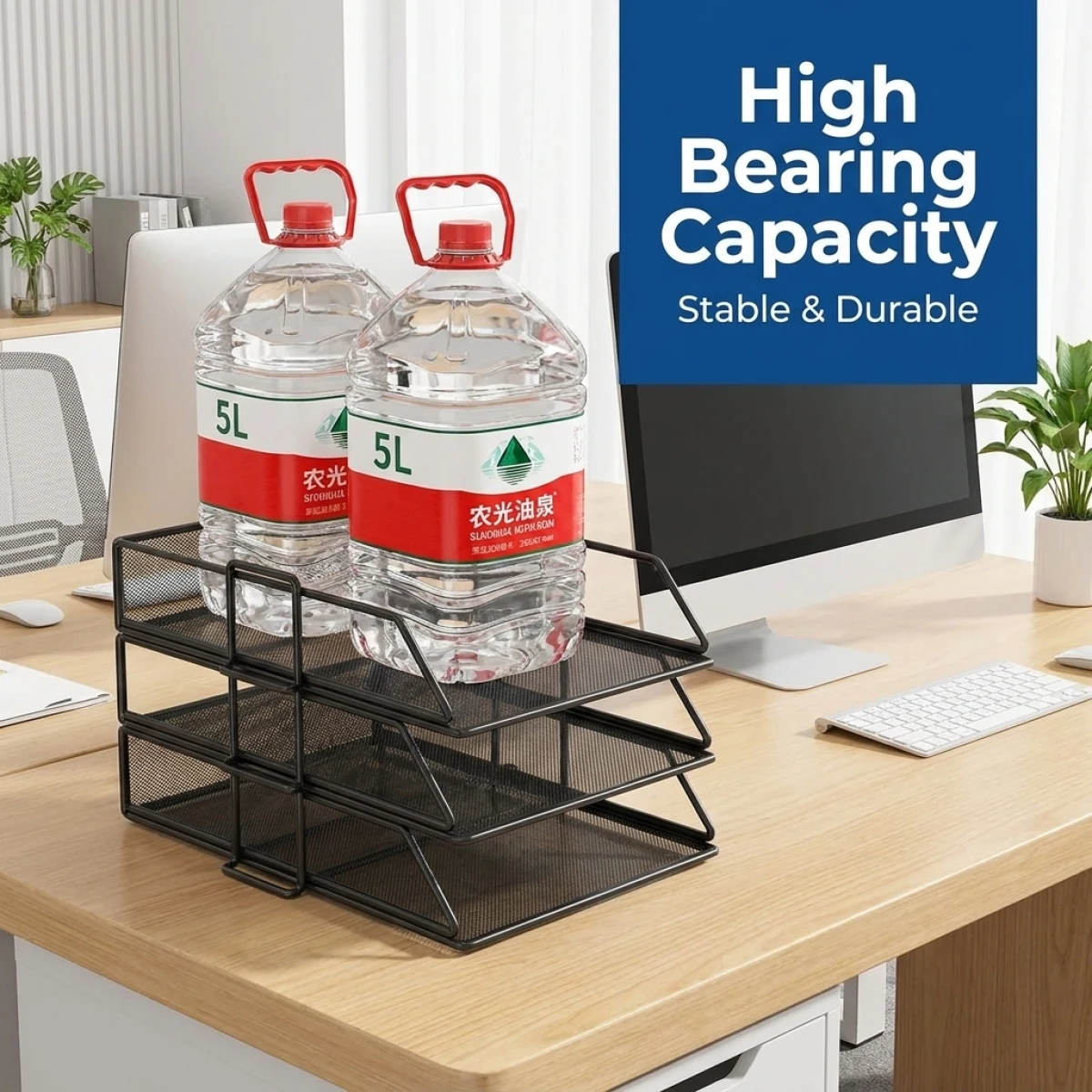 

Space-Saving 2-Layer File Rack – All Metal Construction, Anti-Rust & Scratch-Resistant, Silky Round Edge, Large Load Capacity