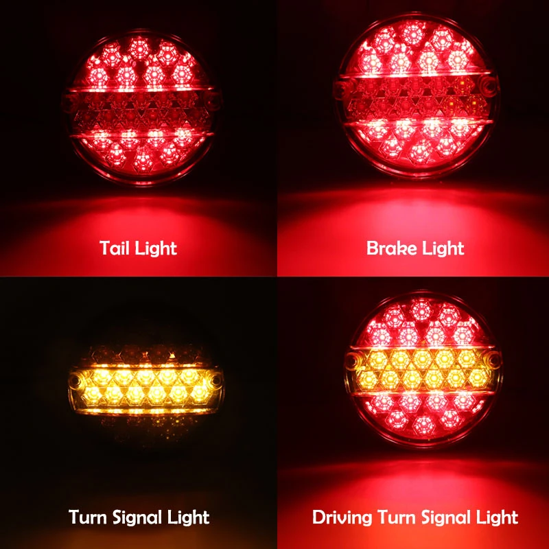 12V-24V Universial 20 led Car Tail Trailer Van Lights Truck caravana Taillight Rear Brake Stop Indicator Turn Signal Lamp Round