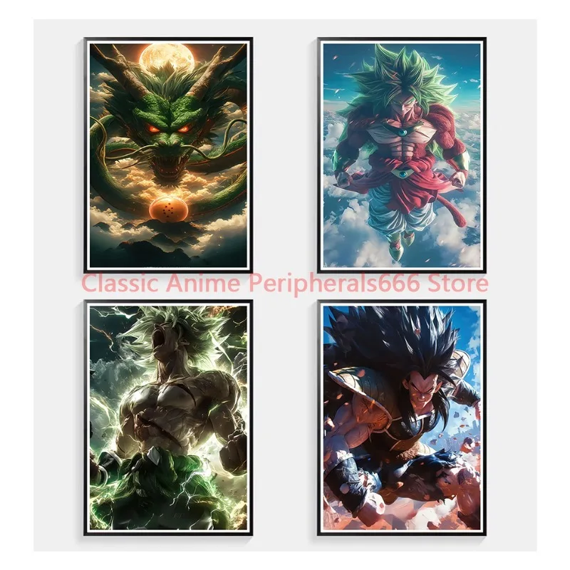 Dragon Ball Decorative Painting Sun Wukong Super Saiyan Japanese Anime Hanging Picture Living Room Bedside Mural