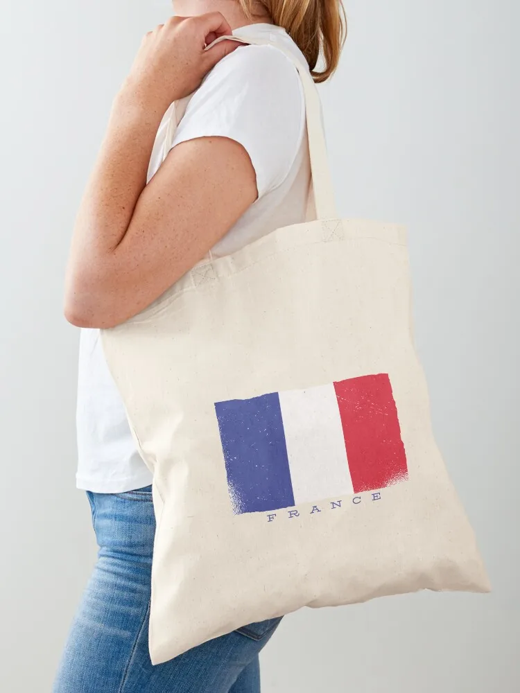 

french flag, france flag Tote Bag bags woman 2025 shopping trolley bag Portable shopping bag custom canvas