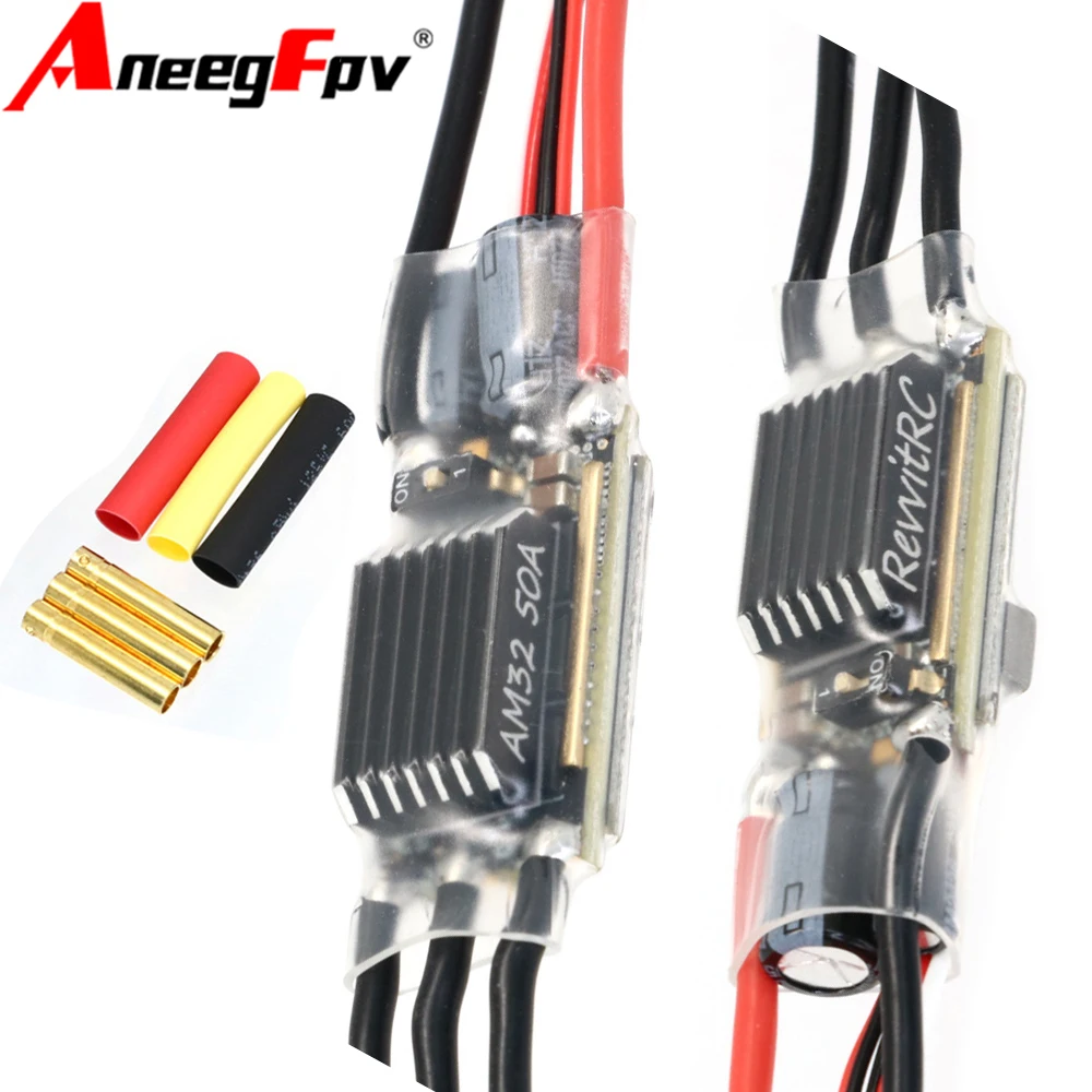 

RevvitRC 50A Brushless ESC AM32 APE32 BEC 7.4-8.4V 2-6S for 1/8 1/10 Scale Cars Axial SCX10 Traxxas TRX-4 TRX-6