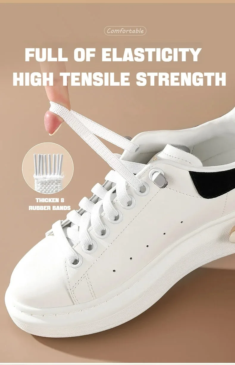 Elastische Schnürsenkel ohne Binden, bequeme Schnürsenkel, Einheitsgröße, schnelle Anbringung für Sneaker, Laufschuhe und Freizeitschuhe, bequem und strapazierfähig. – Detail 7