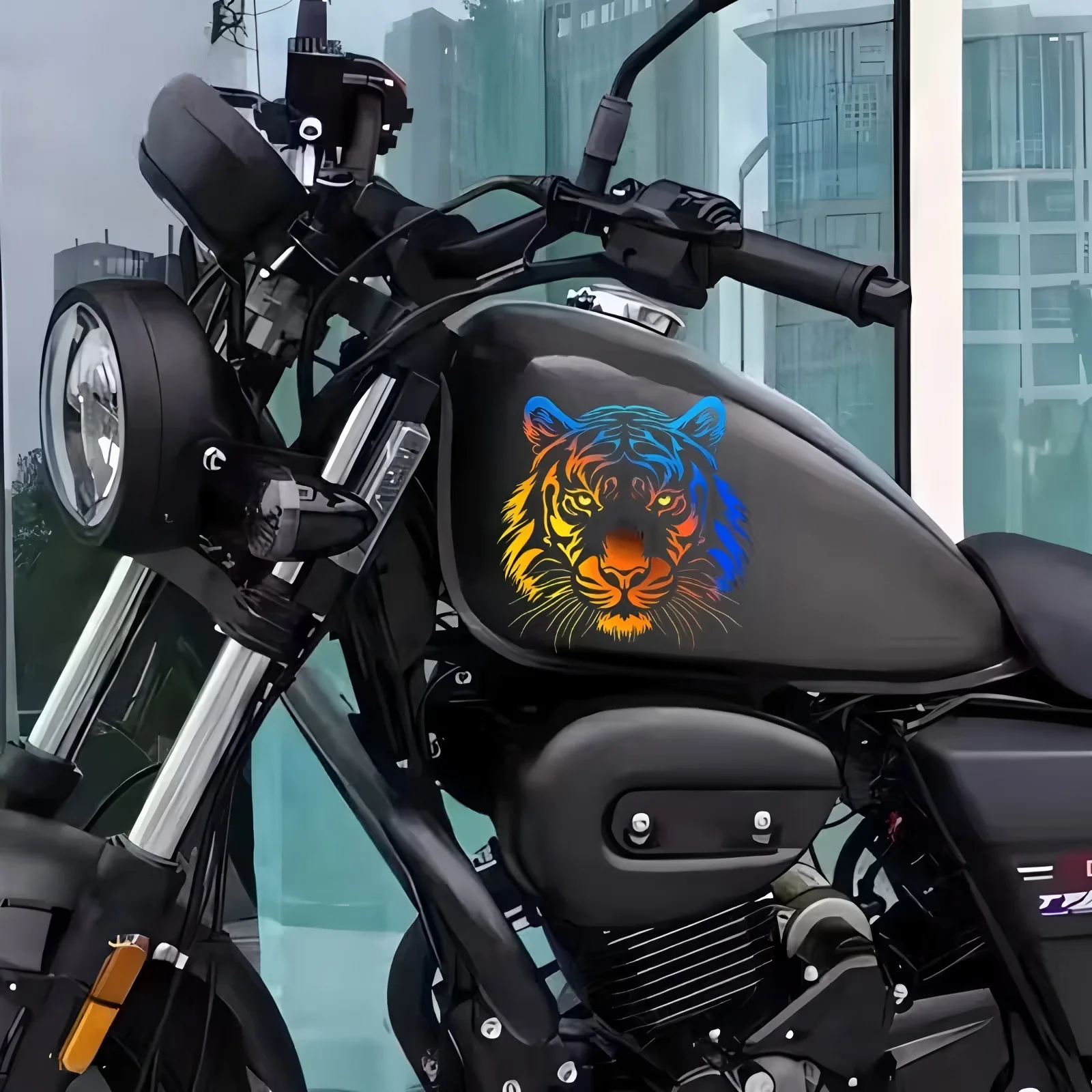 

Cross-border TEMU Xiyin new cool tiger personality fashion creative fuel tank cover sticker motorcycle waterproof(set of 10 pcs)