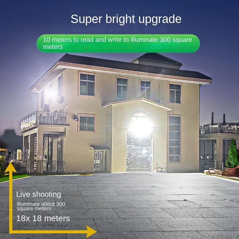 Lampu Sorot Sensor gerak surya INTELAMP dengan pengendali jarak jauh, kecerahan tinggi 2500lm, 18000mAh, cocok untuk berbagai skenario