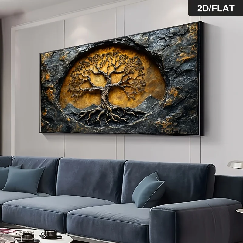 

1pc Vintage Tree Canvas Art Print, Frameless Modern Abstract Wall Decor for Living Room, Bedroom, Corridor - Large Size Poster