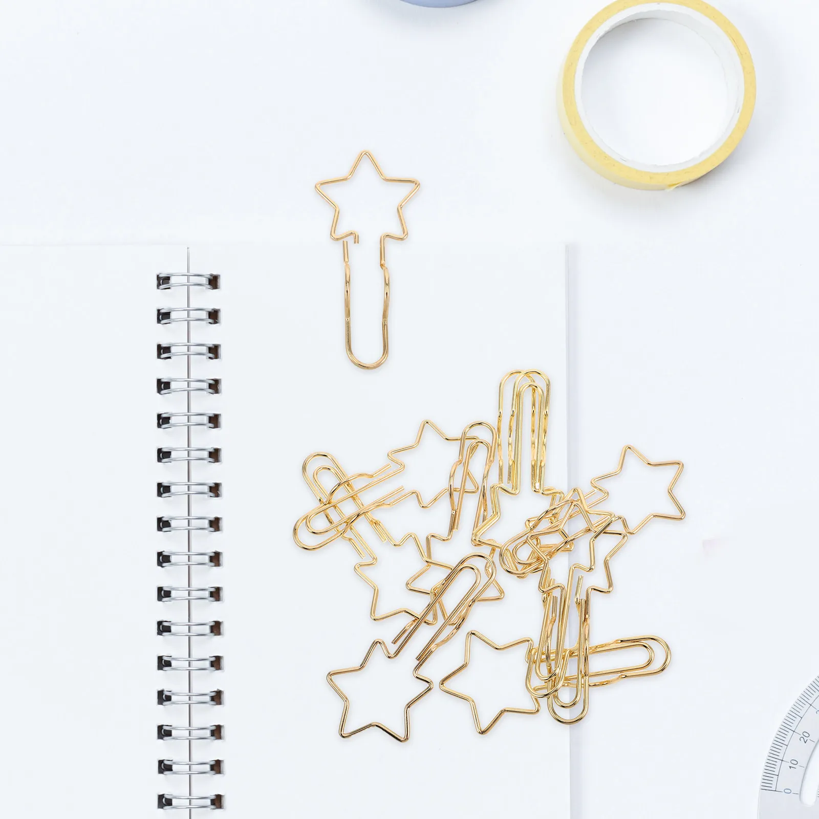10Pcs Star Shaped Metal Clips Multifunctional Pencil Holder Paperclip Bookmark Office Desk Organizer File Holder for School and