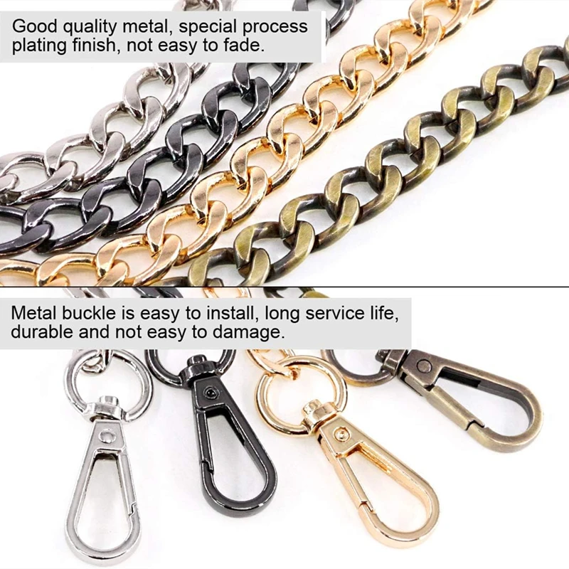 120/40CM High Quality Bag Chain Strap Handle Shoulder Crossbody Handbag Bag Metal Replacement Chains Bag Parts Accessories Gifts