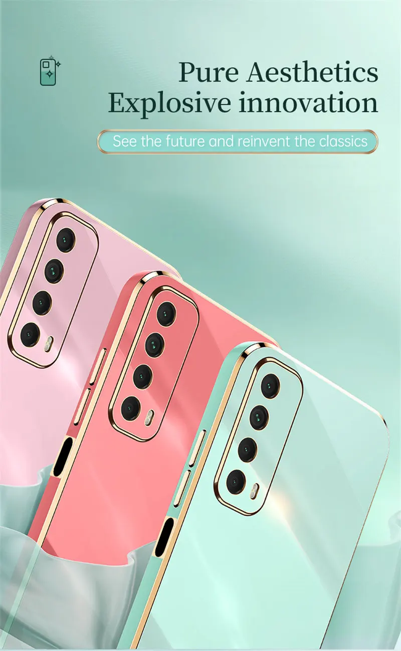 For Huawei P Smart 2021 PPA LX1 LX2 Case 6D Plating Silicone TPU Shockproof Back Cover Matte Phone Case for Huawei P Smart 2021