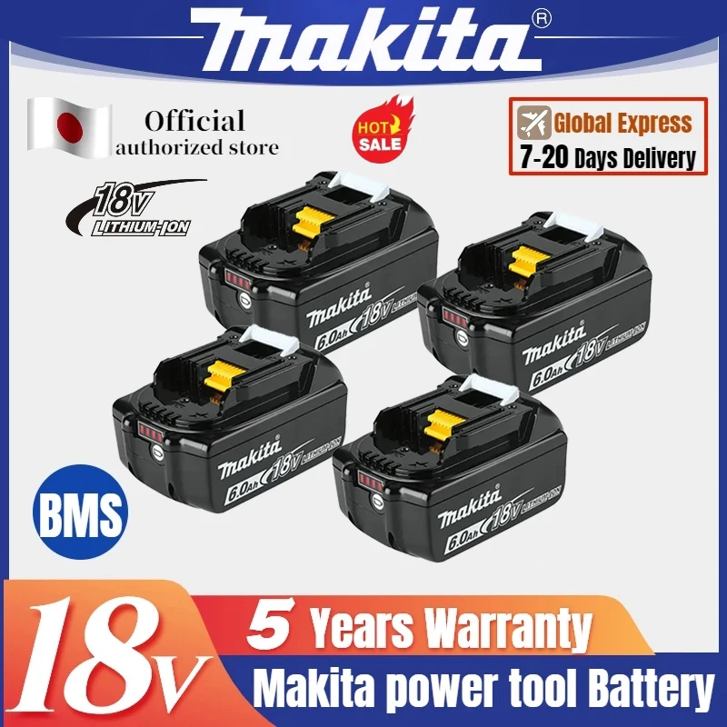 

Original For Makita 18V 18000mAh 18.0Ah Rechargeable Power Tools Battery with LED Li-ion Replacement LXT BL1860B BL1860 BL1850