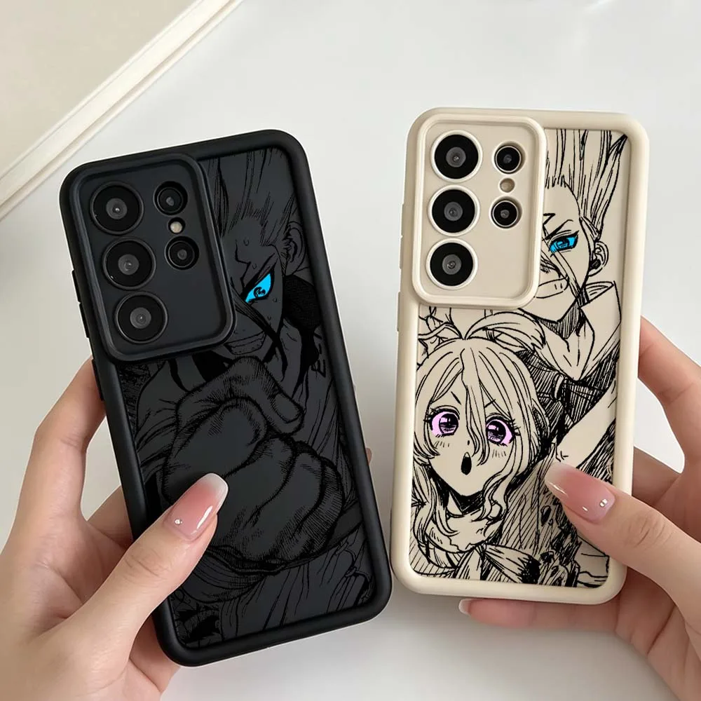 

Anime Dr STONE Logo Luxury Phone Case For Samsung Galaxy S26 S25 S24 S23 S22 S21 S20 Note 20 Ultra Plus FE 5G Eye Ladder