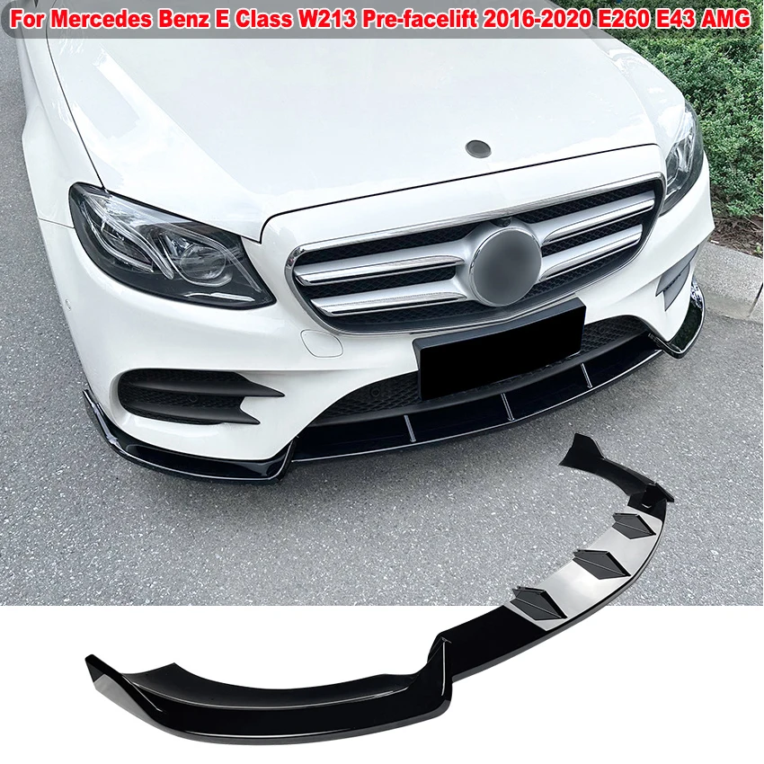 

For Mercedes Benz E Class W213 Pre-facelift 2016-2020 E260 E43 AMG Lower Front Bumper Lip Splitter Diffuser Spoiler Car Styling