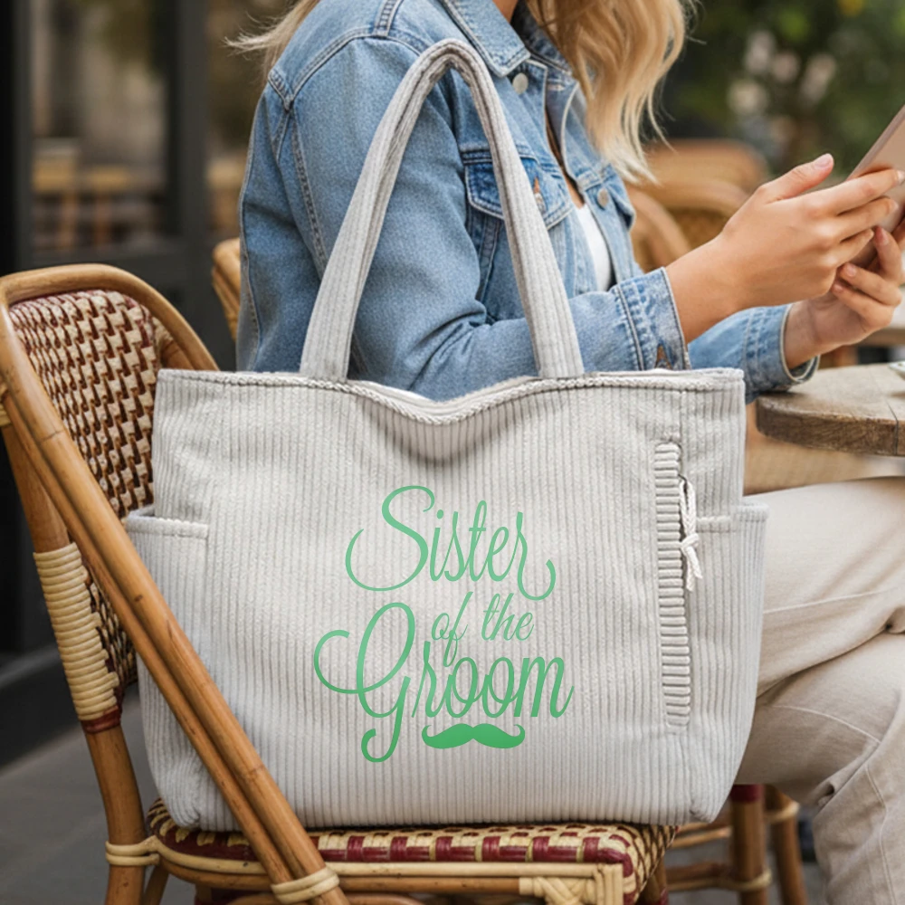 

Женская вельветовая сумка-тоут, пляжная сумка через плечо, подарок для лучшей подруги, подружки невесты, на день рождения, годовщину, для учителя, для повседневных поездок