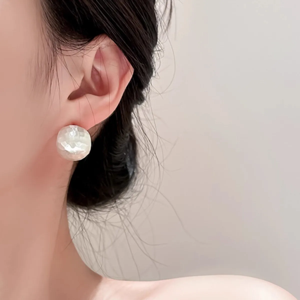 PANJBJ925 Sterling Silber Zuckerguss Hoop Ohrringe Für Frauen Textur Geometrie Design Trend Mode Schmuck Geschenk Dropshipping – Detail 9