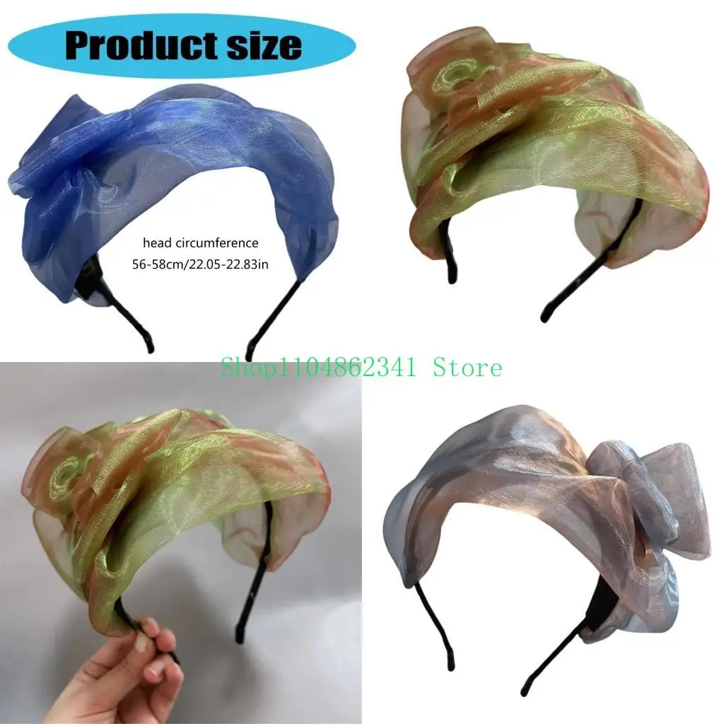 

5asd Mesh Lace Hairband Female Mesh Caps Formal Event Headband Wedding Banquet Props