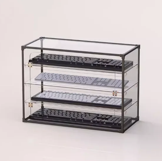 Desktop storage cabinet keyboard transparent dust-proof acrylic storage layer rack mechanical keyboard collection  box  rack