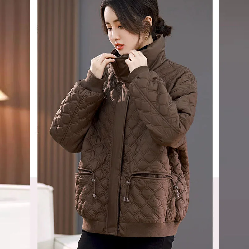 Women Loose Cashmere Coat Female Winter Casual Coat Women\'s Korean New Fashion Short Splicing Zipper Cashmere Jacket Cardigan