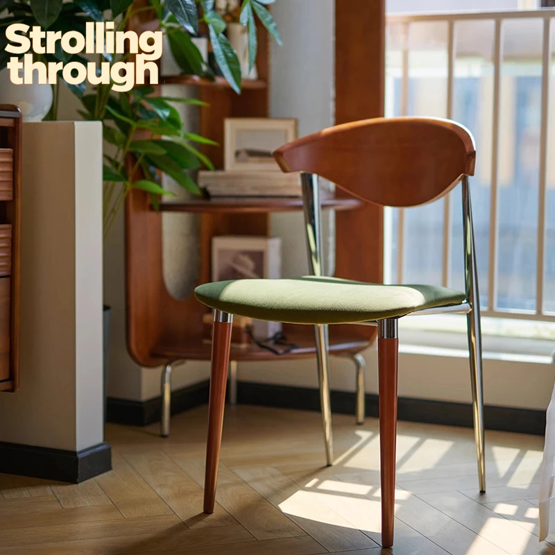 

Б/у обеденный стул с прочной деревянной спинкой, винтажный стул в скандинавском стиле, креативный дизайн от ведущего дизайнера, в стиле ваби-саби