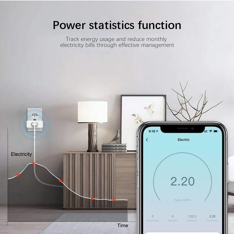 Tuya 16A Brazil Smart Wifi Plug With Power Monitor Timing Function BR Socket Outlet Smart Life Control Support Alexa Google Home