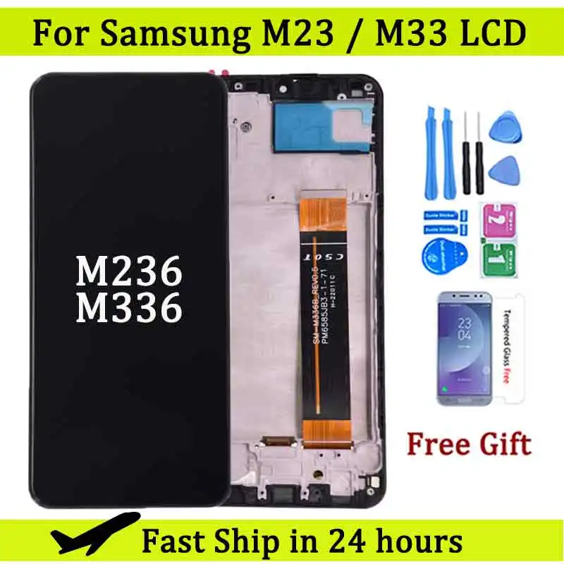 Per Samsung M33 5G M336 M336B Display LCD Touch Screen Digitizer Assembly per Samsung M23 M236 M236B Display LCD