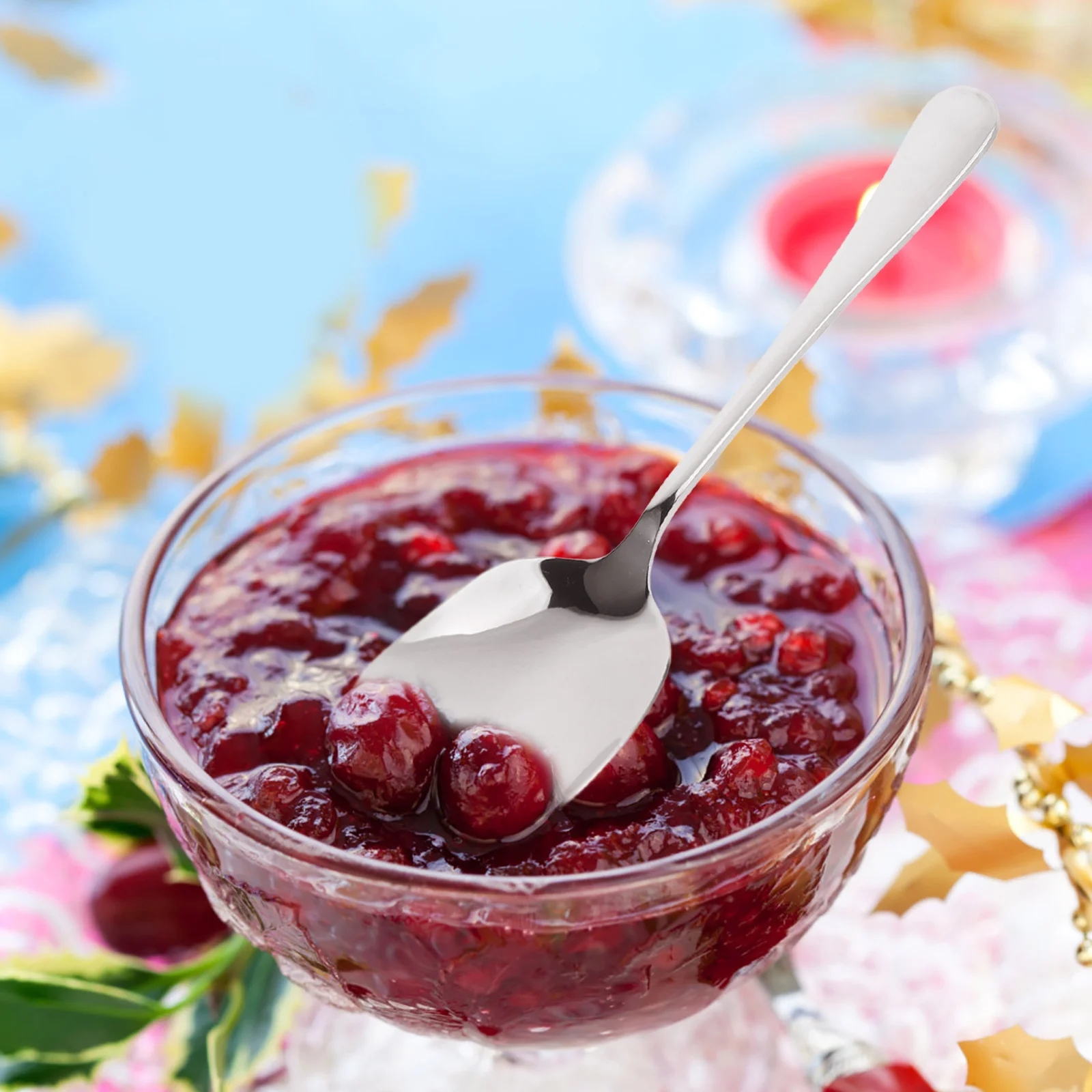 

6pcs Stainless Steel Serving Spoons 8.3 Inch Large Soup Spoon Dishwasher Safe Long Handle Kitchen Silverware For Buffet Party