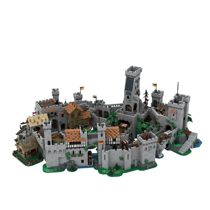 Mittelalterliche Schloss-MOC-Bausteine, komplettes Set mit großen Schlössern, Technologie, modularen Blöcken, Geschenke, Weihnachtsspielzeug, DIY-Sets, Montage