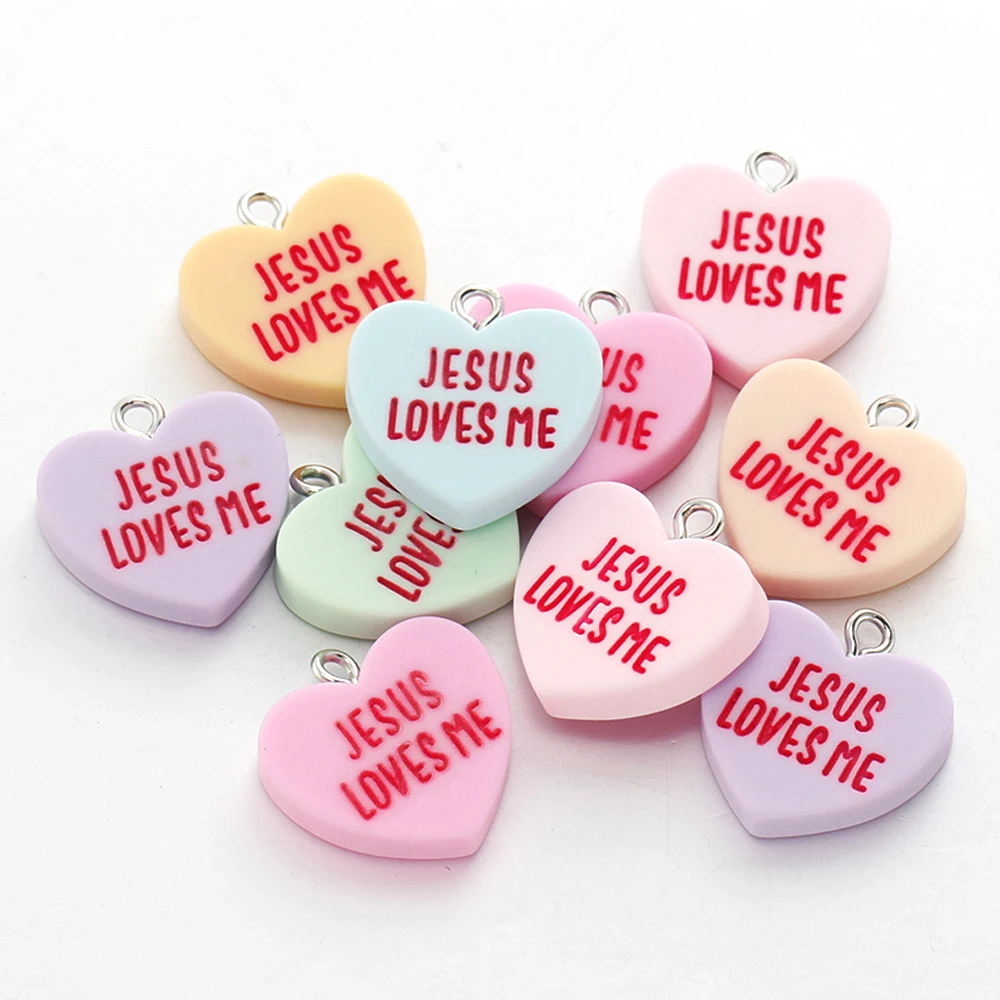 Resin Love Charms with Letter Words for DIY Jewellery Making