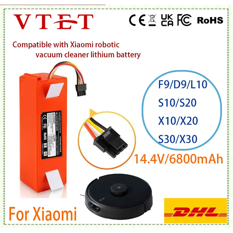 

2025 new Xiaomi sweeping robot battery 14.4V 6800mAh stone robot power supply 1/2/3/4 generation vacuum cleaner lithium battery