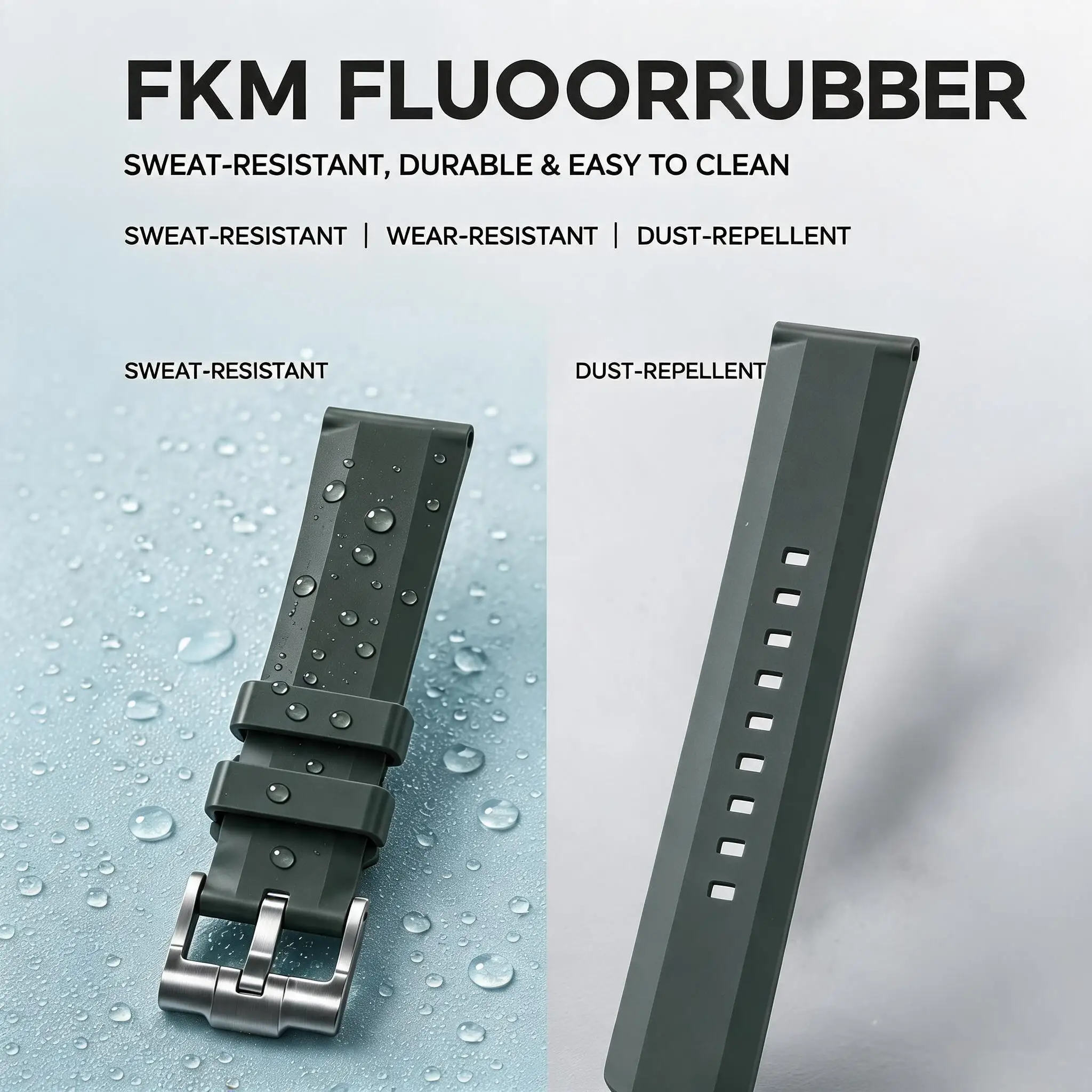 New 20mm 22mm Water Resistant Sports FKM Rubber Strap For Tissot Longines Series Unisex Replacement Wristband Watch Accessories