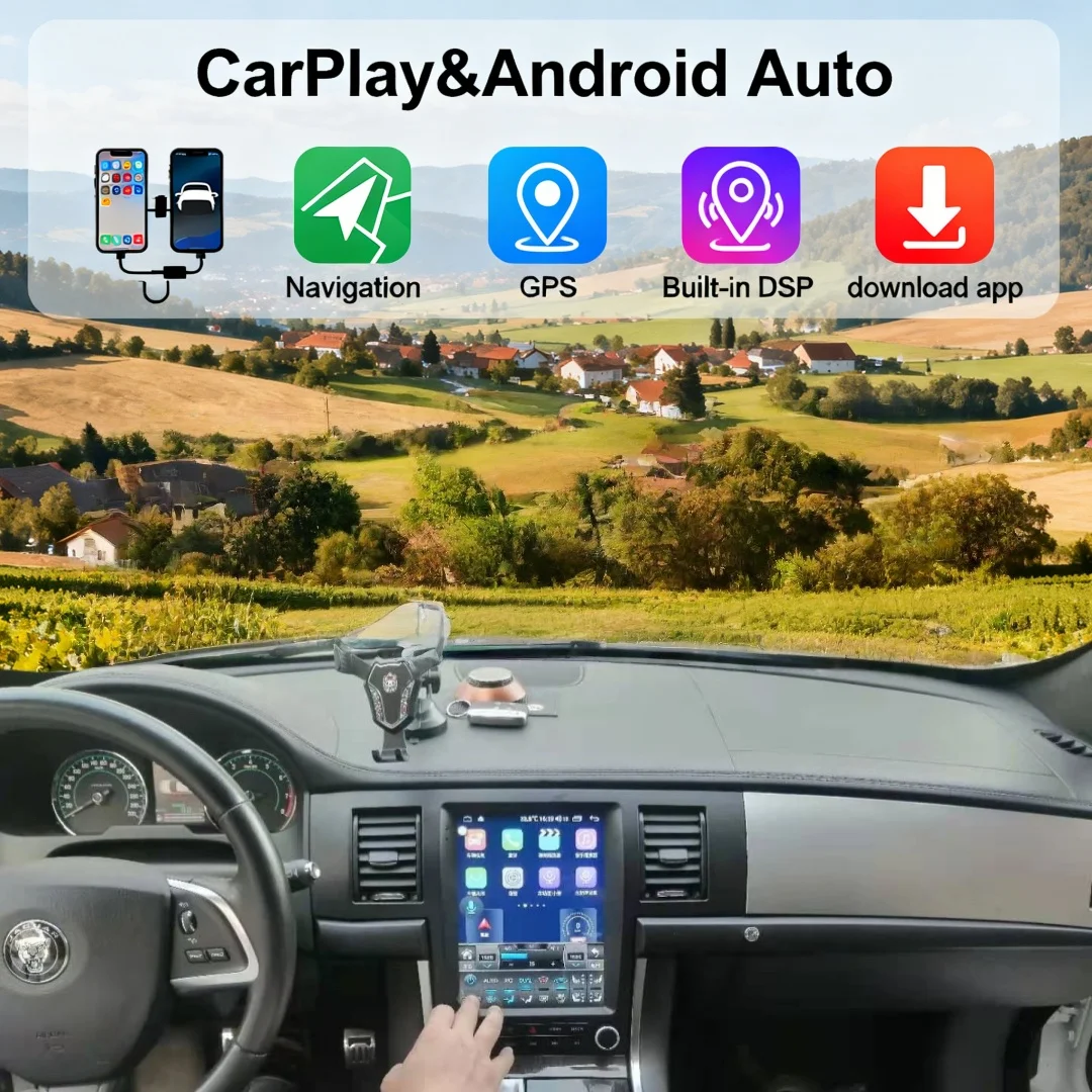 Radio para Auto con Pantalla Táctil de 12.1 Pulgadas para Jaguar XF XFL 2004-2015, Carplay, Android 14, 8G 256G, Reproductor Multimedia Estéreo, GPS, Navegación