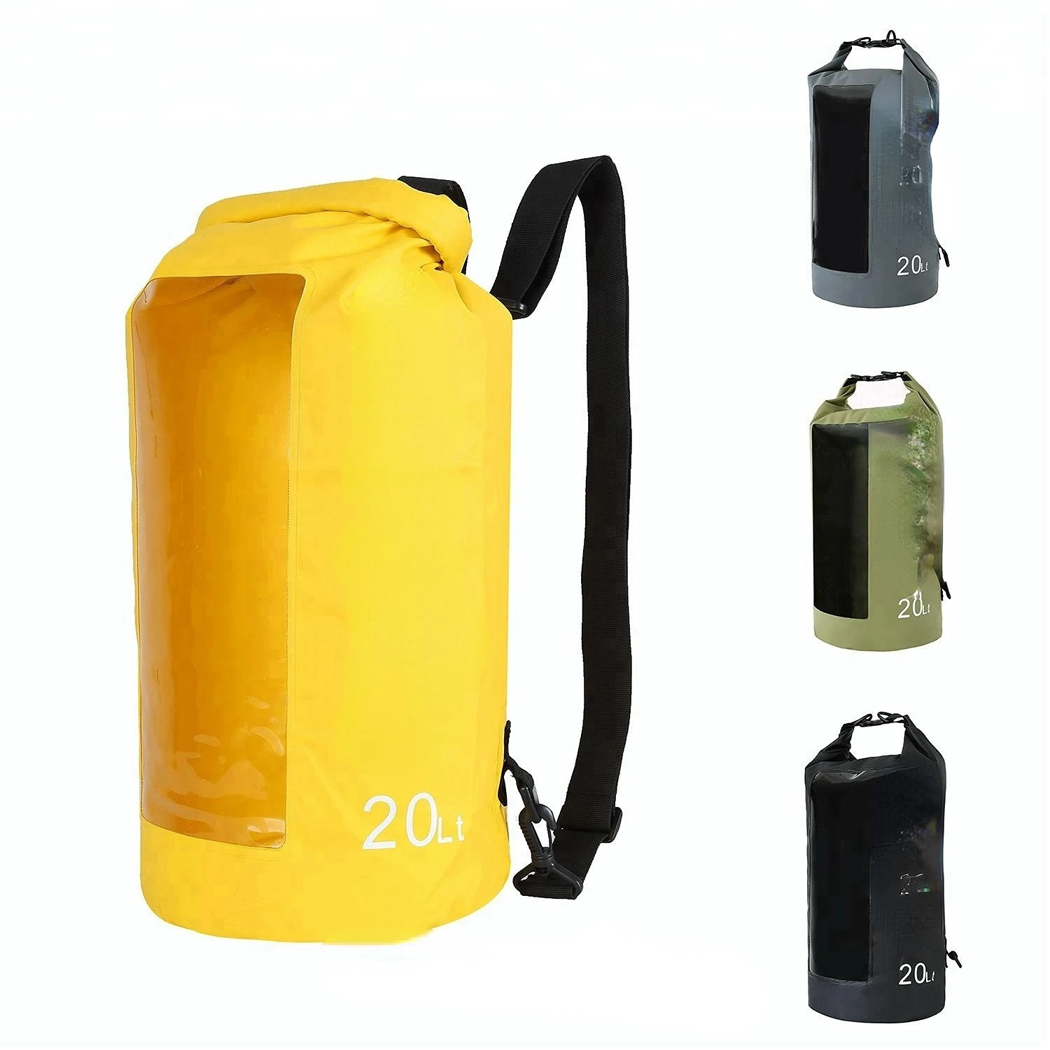 High Quality PVC Tarpaulin Waterproof Dry Bag Backpack 20L for Outdoor Camping Hiking