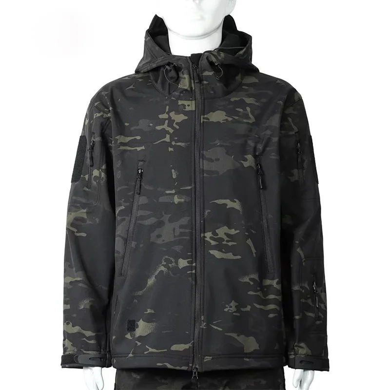 Unisex Camo Tactical Montanhismo Casaco, impermeável, grosso, tubarão Soft Shell, carga, ao ar livre