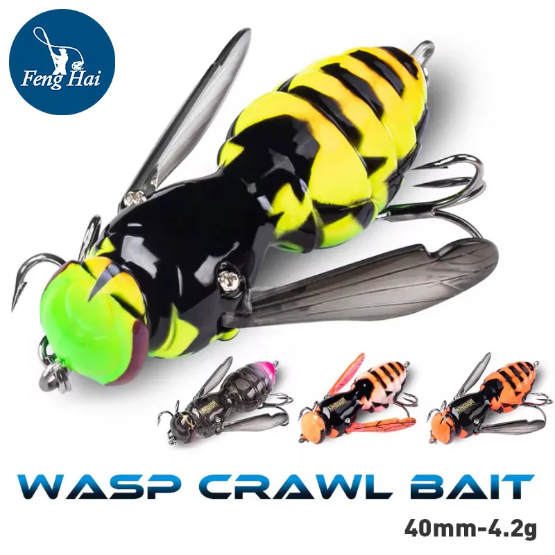 

Insect Bionic Wasp Crawl ABS Material Fishing Bait 4.2g/40mm Floating Lure Swimbaits Hard Baits Bass Carp Pike Fishing