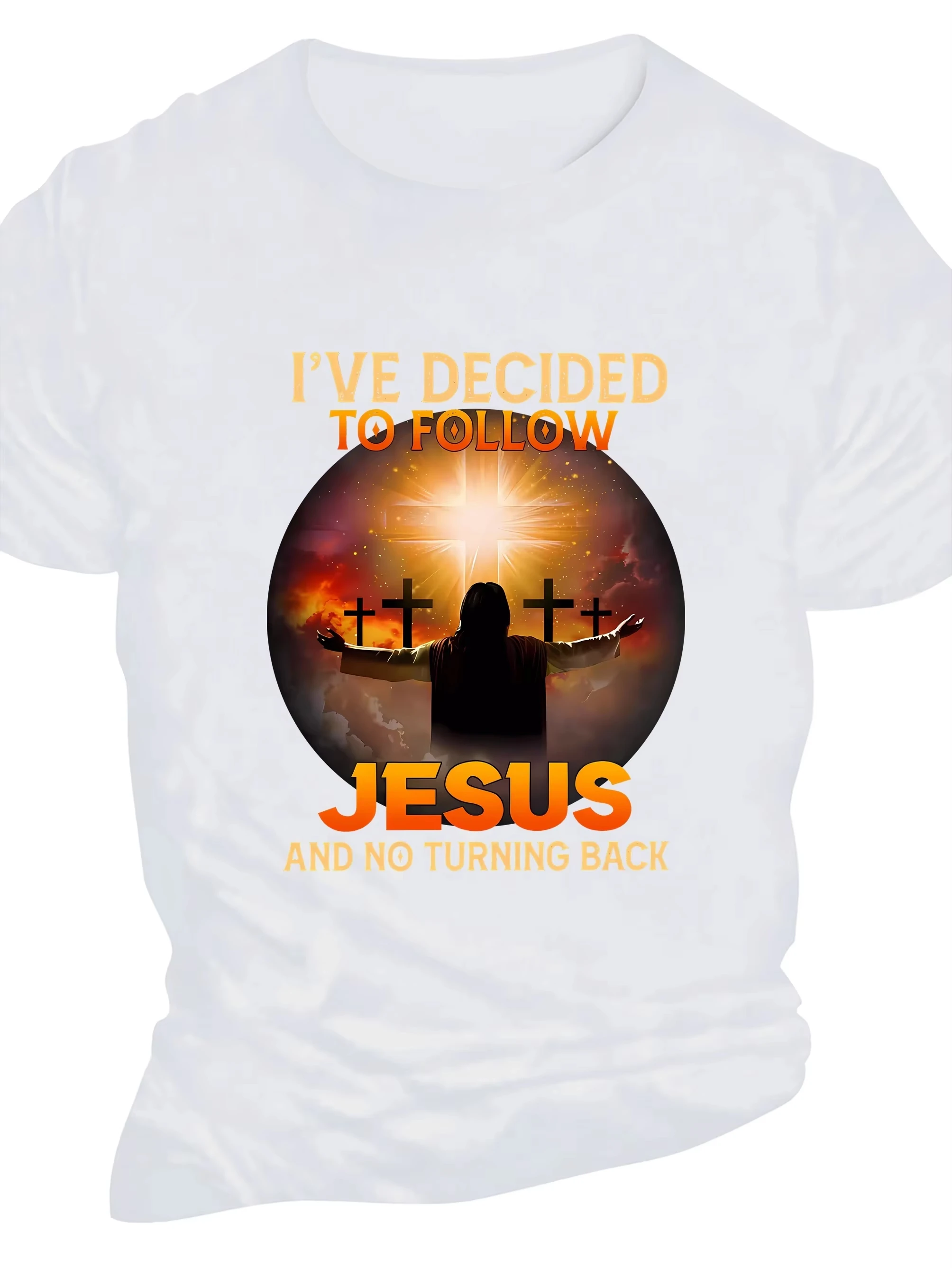 تي شيرت كاجوال للرجال بمقاس كبير مع طباعة حروف - تي شيرت كبير الحجم برقبة دائرية وأكمام قصيرة من القماش المطاطي