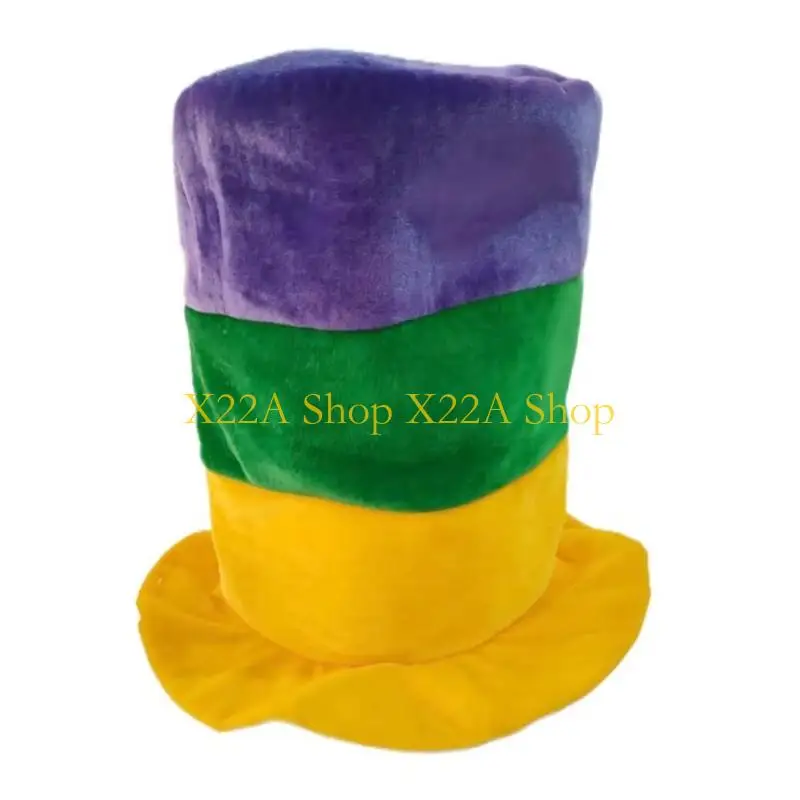 Unique Trilateral Tone Velveteen Celebration Hat Highlighting Golden Rose Detailing For Parades Themed Gatherings