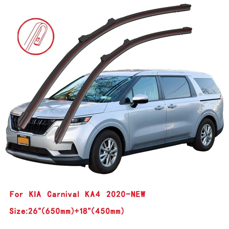 For KIA Carnival KV UP VQ GQ YP KA4 MPV 1998 2005 2006 2008 2010 2014 2015 2016 2019 2021 Double Rubber Windshield Wiper Blades view 5